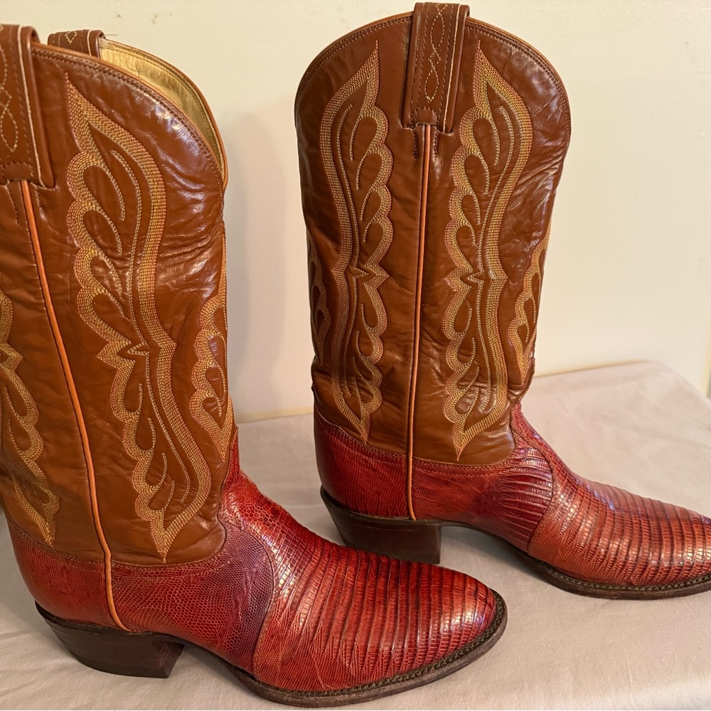Tony Lama Lizard Men’s Cowboy Boots US Size 9.5.  Lizard & Leather. Style #8540